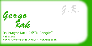 gergo rak business card